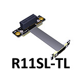 Dual 90Degree Right Angle PCIe 3.0 x1 to x1 Extension Cable R11SL-TL 8G/bps High Speed PCI Express 1x Riser Card Ribbon Extender