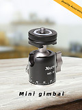 MC-19 Aluminum Mini Ball Head w 1/4'' Screw and Cold Shoe Adapter for Phone Tripod LED Video Light Monitor Swivel on DSLR Camera