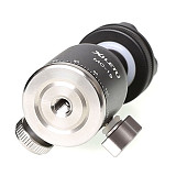 MC-19 Aluminum Mini Ball Head w 1/4'' Screw and Cold Shoe Adapter for Phone Tripod LED Video Light Monitor Swivel on DSLR Camera