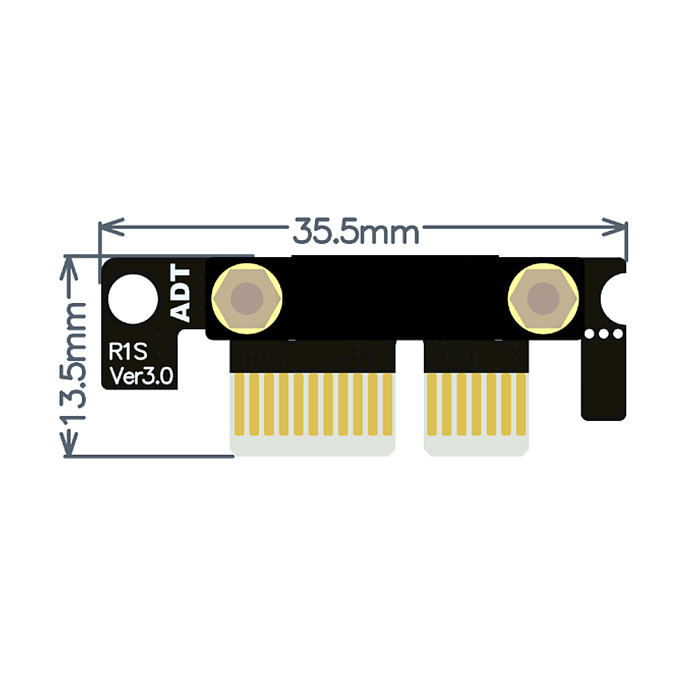 Dual 90Degree Right Angle PCIe 3.0 x1 to x1 Extension Cable R11SL-TL 8G/bps High Speed PCI Express 1x Riser Card Ribbon Extender