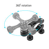 BGNING Aluminum Alloy 360-degree Rotating Photography Bracket For Gopro Dajiang Osmo Action Xiaoyi Tencent Micro-vision EKEN