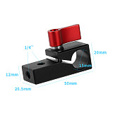 BGNING 15MM 1/4 Single Rod Hole Mount Cable Clamp Wire Clip SLR Camera Rabbit Cage Clip