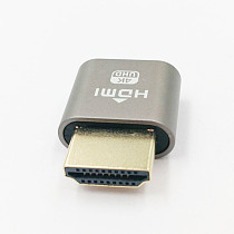 UK Stock VGA Virtual Display Adapter HDMI DDC EDID Dummy Plug Headless Ghost Display Emulator 1920x1080 lock Plate generation@60Hz Gray