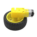 Feichao 2Pcs 65 Flat Rubber Wheel Sets (Including Motor) DIY Technology Production Model Robot