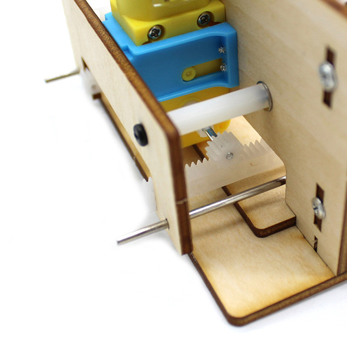 Feichao DIY Wooden Lift Door Science and Technology Invention Toy Homemade House Garage Model Electric Door Kit