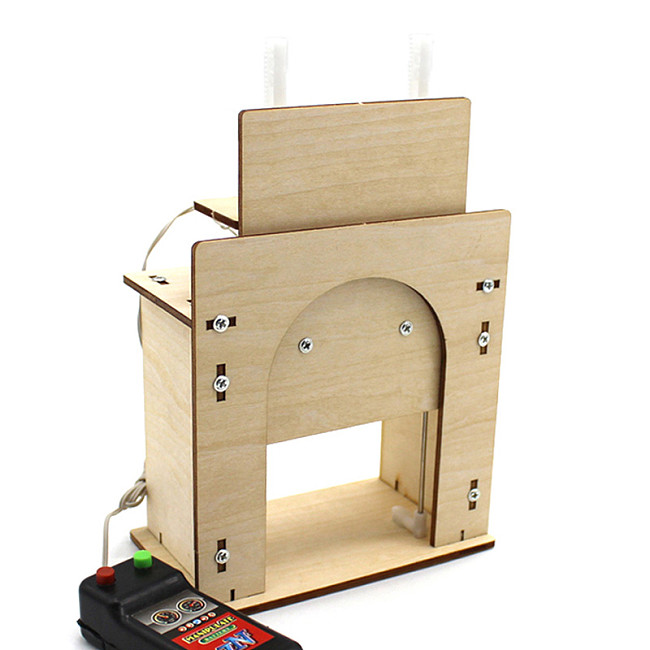 Feichao DIY Wooden Lift Door Science and Technology Invention Toy Homemade House Garage Model Electric Door Kit