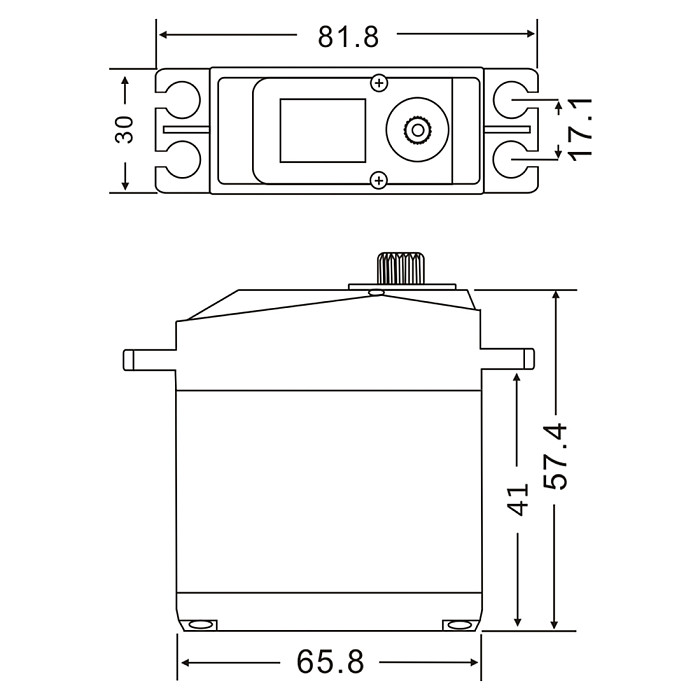JX Servo PDI-HV2060MG 60KG Super Torque Digital Gasoline Servo 180/360 Degrees Arm Digital Servo + Steering Arm
