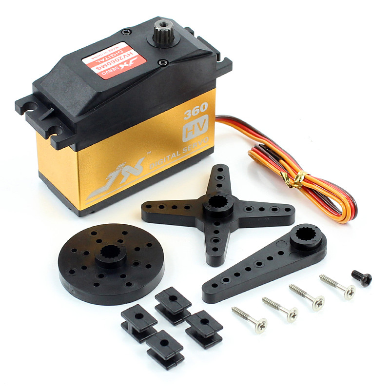 JX 4Pcs Servo PDI-HV2060MG 60KG Super Torque Digital Gasoline Servo 180/360 Degrees Arm Digital Servo