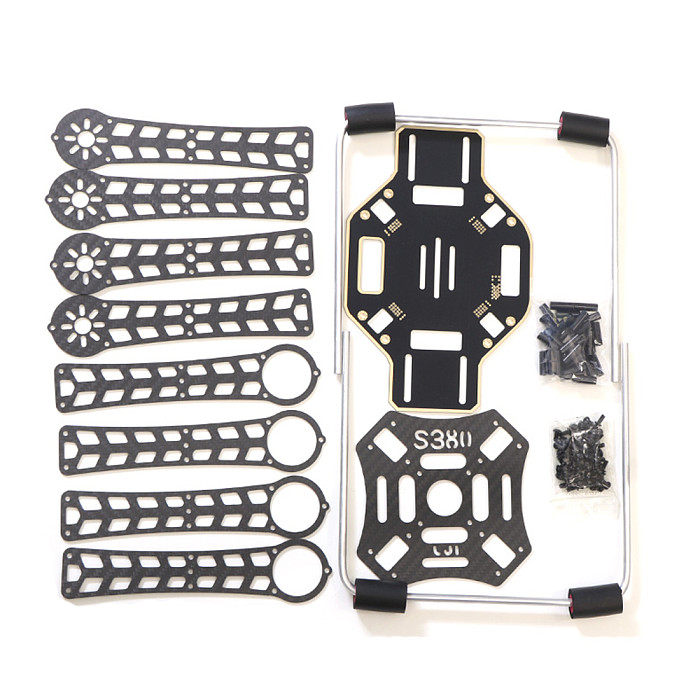 QWinOu 380mm Wheelbase 4-Axis Carbon Fiber Rack with fixed Landing Gear for DIY Drone Quadcopter Kit