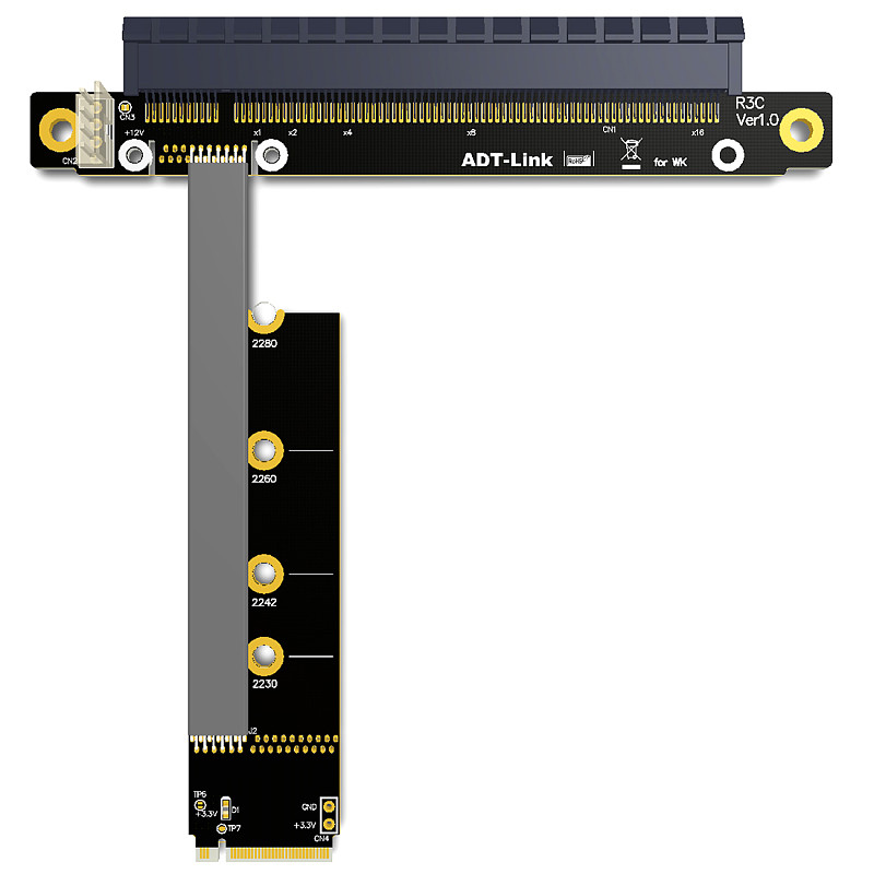 M.2 NVMe To PCIe 16x Riser X11050ti 1060ti 1080ti RX580 Graphics Card Extender M2 x16 PCI-e For NVIDIA AMD A N Card Btc Miner