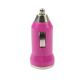F09017 Generic Universal Mini 5V 1A USB Auto Car Charger Adapter LED Pink for MP3 Cell Phone
