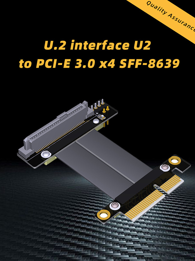 Riser U.2 Interface U2 to PCI-E 3.0 x4 SFF-8639 NVMe Solid State Transfer Extension Data Gen3.0 Cable 4 PCIe 4x For U.2 NVME SSD