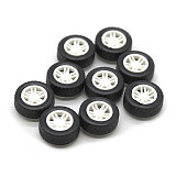 200Pcs 1.5X4.5X13.5mm Wheel Diy Toy Car Mini Wheel Rubber Model Accessories