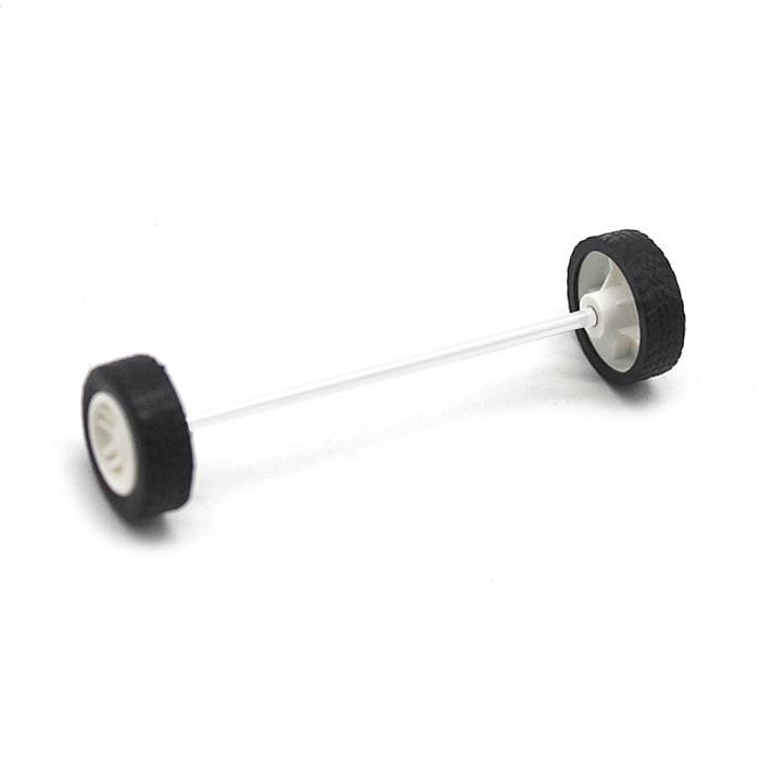 200Pcs 1.5X4.5X13.5mm Wheel Diy Toy Car Mini Wheel Rubber Model Accessories