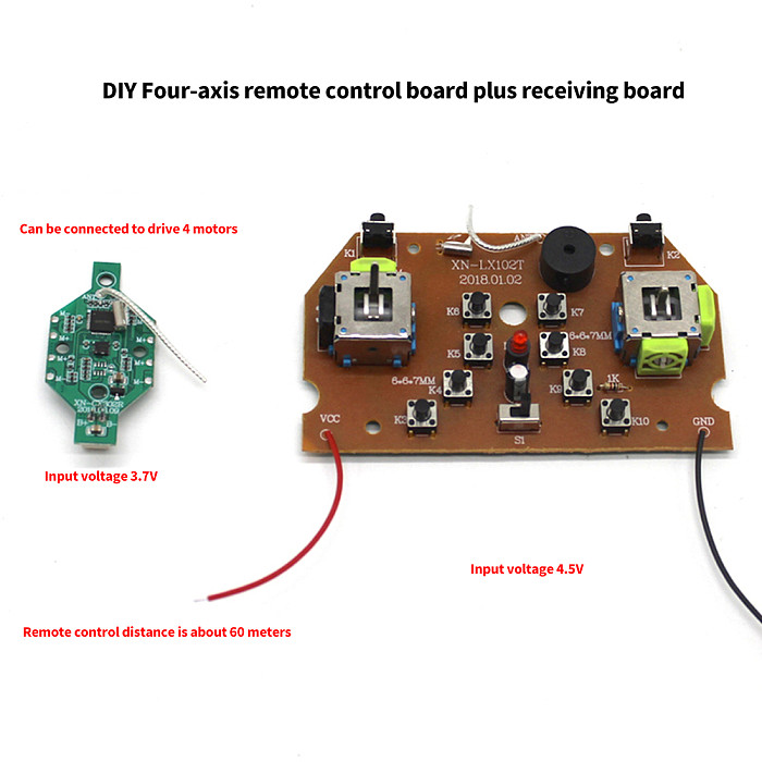 4-axis Aircraft Remote Control Kit Circuit DIY RC Airplane Toy Controller Accessories