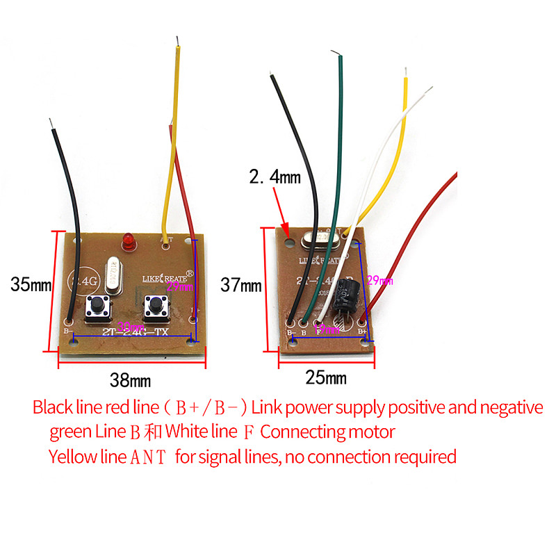 2.4G Two-channel Remote Rontrol Panel Set DIY Model Car And Boat Toy Remote Control Receiver Board