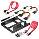 XT-XINTE SSD Mounting Bracket Dual Bracket XT-XINTE HDD Conversion Frame 2.5  to 3.5  SSD Mounting Kit with SATA Cable and ATX 4 Pin to SATA Power Cable
