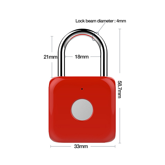 Mingchuan Smart Fngerprint Padlock USB Charge Port Living Fingerprint Conduction Module AI Intelligent Algorithm Support for Home Office Bag Locker  