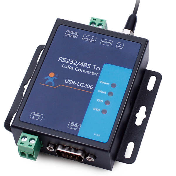 USR-LG206-H-P Serial RS232 RS485 to LoRa Converter Server Device (Point to Point)  for Smart Metering Oil Field Agriculture