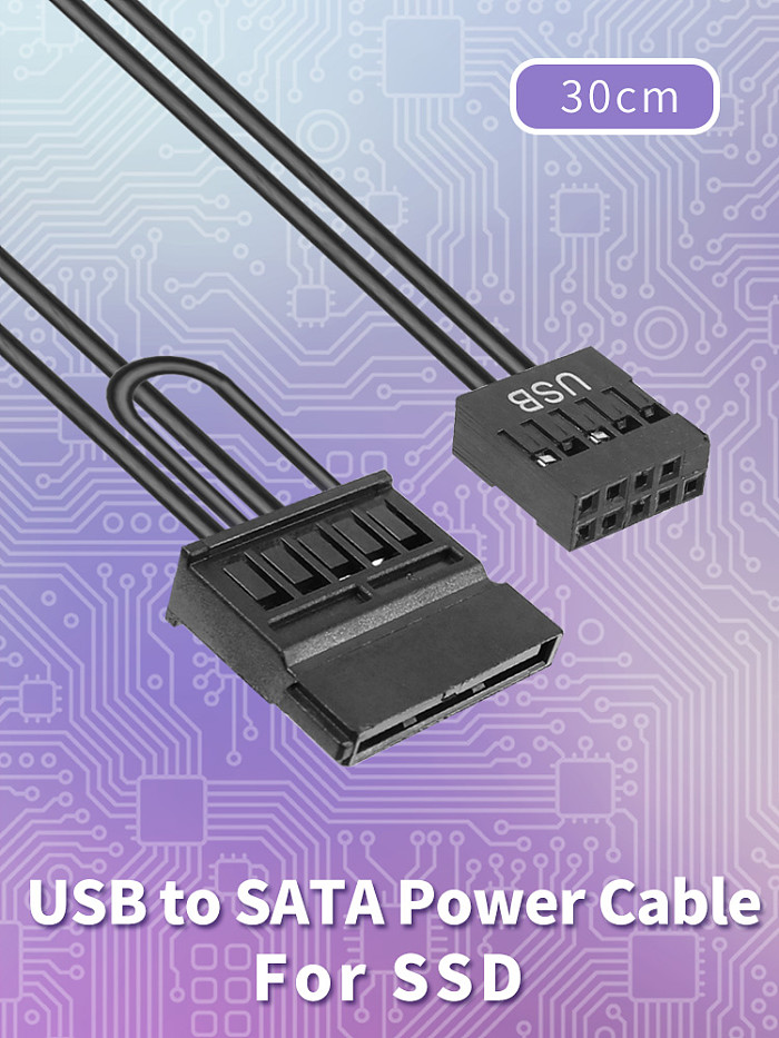 XT-XINTE  9 Pin USB Adapter to SATA SDD 2.5 Inch SDD Power Supply Cable for ITX Motherboard Main Board Notebook