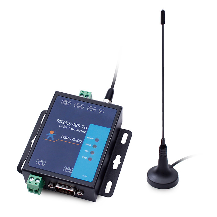 USR-LG206-H-P Serial RS232 RS485 to LoRa Converter Server Device (Point to Point)  for Smart Metering Oil Field Agriculture