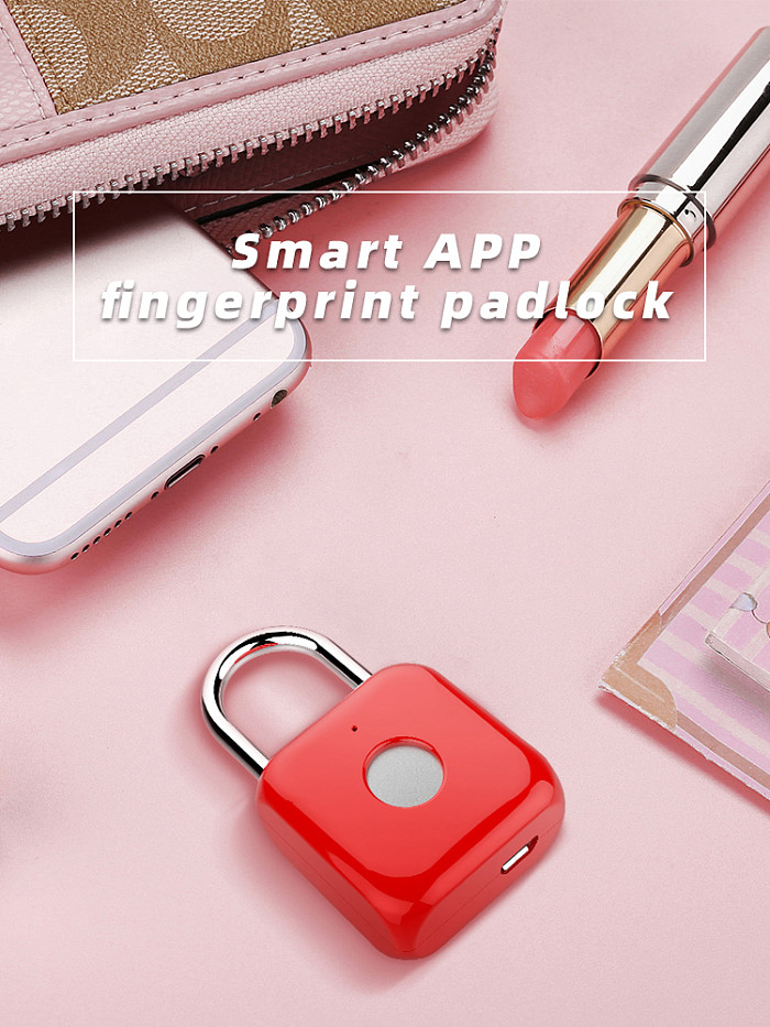 Mingchuan Smart Fngerprint Padlock USB Charge Port Living Fingerprint Conduction Module AI Intelligent Algorithm Support for Home Office Bag Locker  
