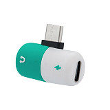 FCLUO Conversion Head Charging Listening Song 2 in 1 T-type Audio Pill Adapter Converter for Type-C