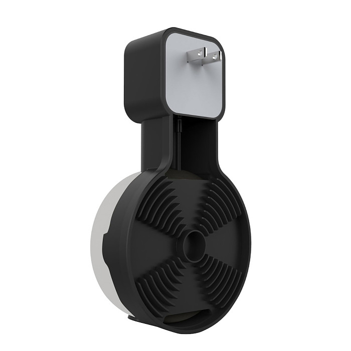 Mingchuan Secure and Stable Outlet Wall Mount Holder for Echo Dot 3rd Generation Smart Home Speakers Perfect Release of Desktop Space Hide Messy Wires (Black)