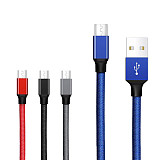 FCLUO 2m Universal Android Fabric Braided Data Cable Fast Charging Cable for IOS Android Type-c