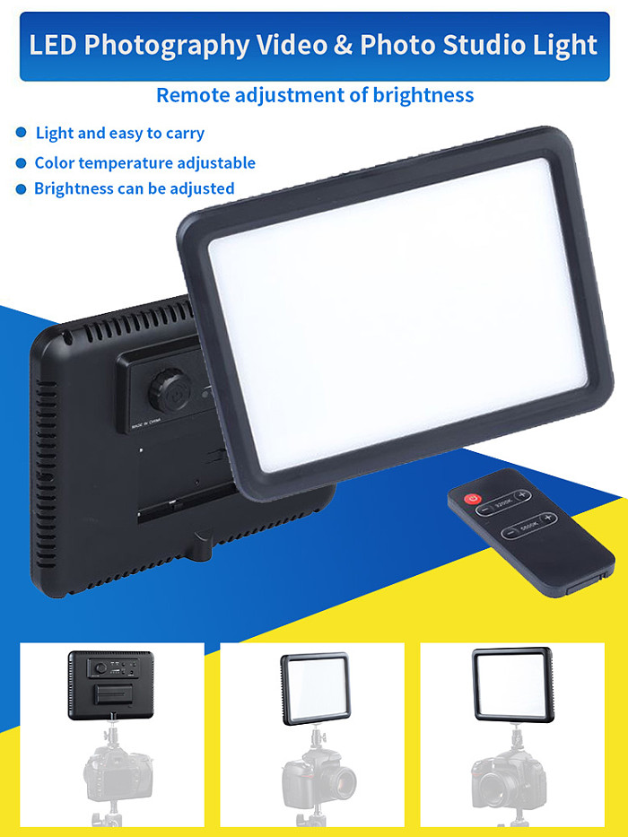 Ultra Thin Photo Studio Camera Light Live Photography Led Video Light 3300-5600 K Wireless Remote Control for DSLR DV Camcorder