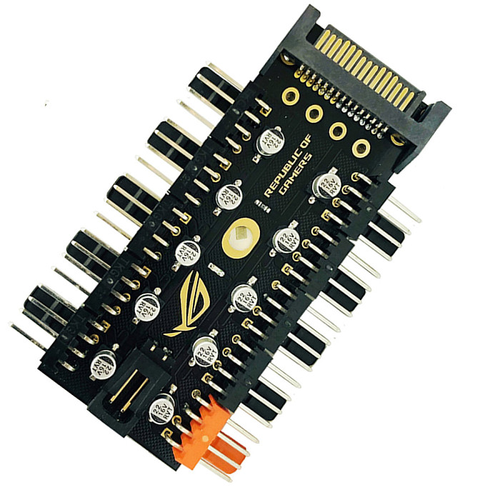 XT-XINTE SATA 1 to 10 PC Cooling Fan Hub Splitter LED Cable PWM 12V Power Supply Speed Controller Adapter For Bitcoin Mining​