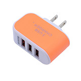 EU/US Plug Wall Charger Station 3 Ports USB Charge LED Charger AC Power Travel Chargers Adapter For iPhone Huawei Xiaomi 
