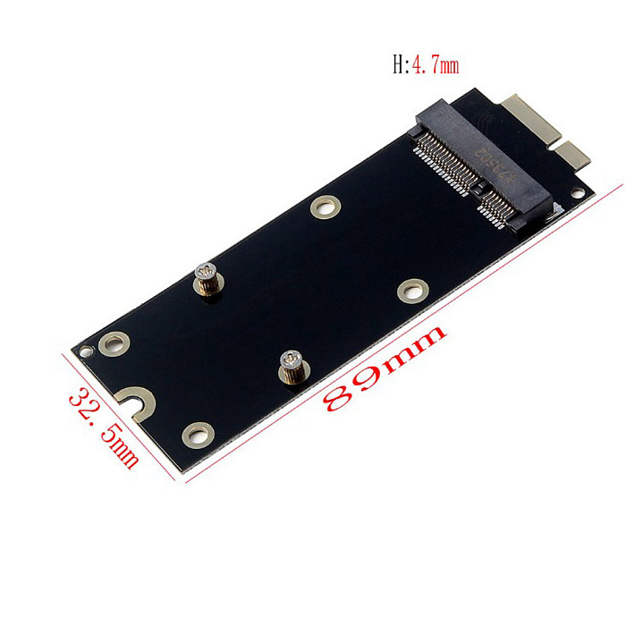 XT-XINTE mSATA SSD To SATA 7+17Pin Adapter Converter Card Expansion Card for Apple 2012 MacBook Pro MC976 A1425 A1398