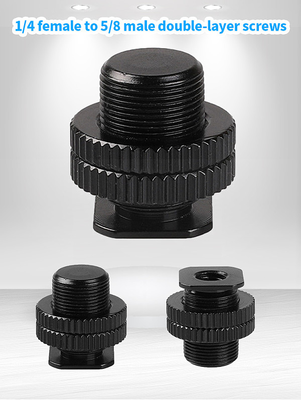 Metal Shockproof clip Hot shoe Adapter 5/8 inch 1/4 inch Screw for Camera Tripod Head Microphone Mic Mount Bracket