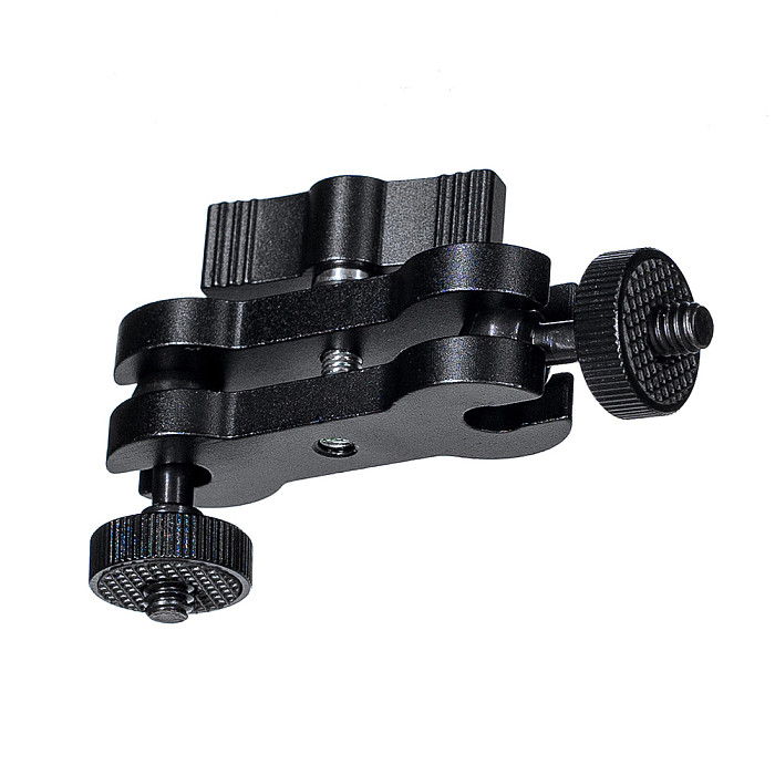 Aluminum Multi Function Magic Arm Mount Adapter Selfie Tripod Holder Dual Ball Head Hot Shoe w 1/4'' Screw for DLSR Camera Phone