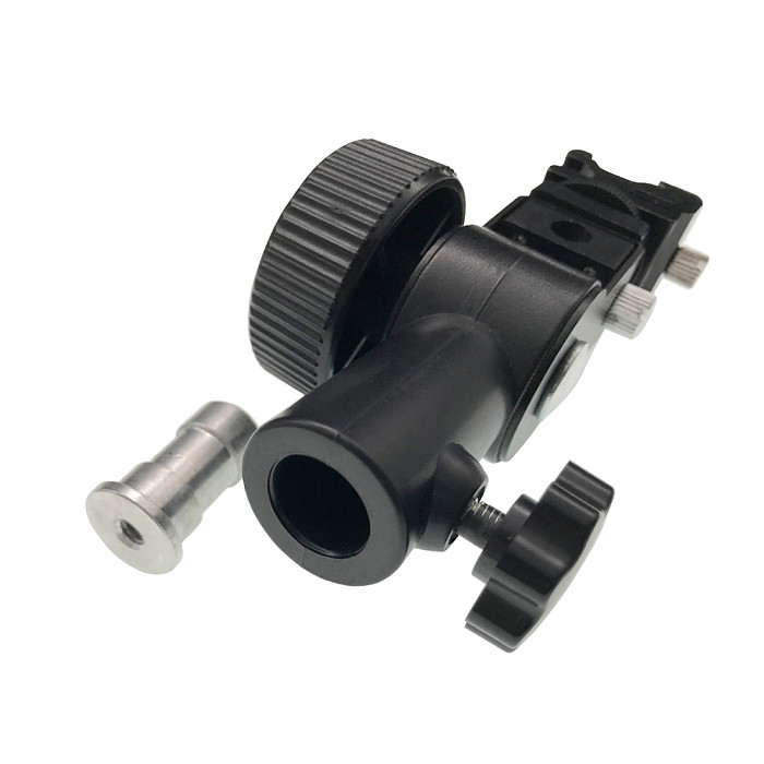 Type E Metal Flash Bracket Hot Shoe Mount Swivel Adapter Speedlite Umbrella Holder w 1/4  to 3/8  Screw Photography Light Stand
