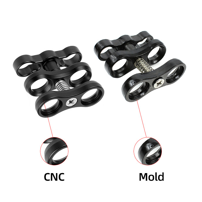 XT-XINTE CNC Aluminum AlloyTwo Hole Butterfly Clip Light Arm Ball Head Clip