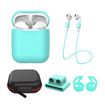 5 in 1 Accessories for AirPods Protective Box Cover & Silicone Charging Pouch Case & Anti Lost Strap & Ear Cover Hooks & Holder