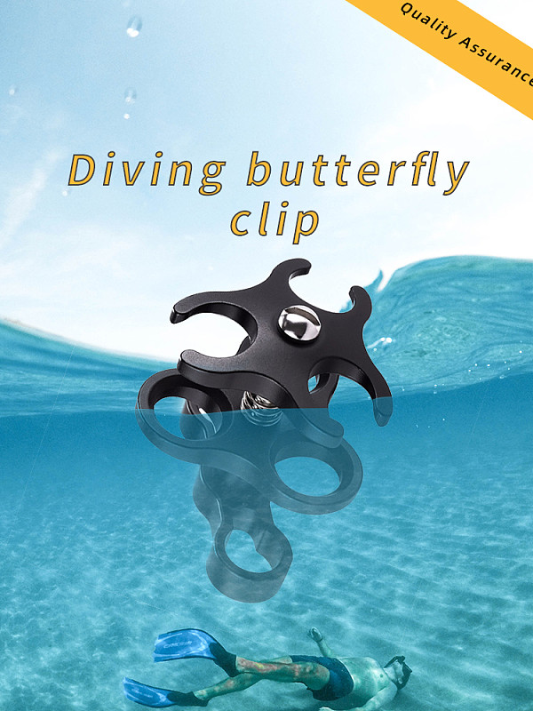 XT-XINTE Diving Three Hole Butterfly Clip Diving Photography Accessories Lamp Arm Extension Rod Connection with Opening Hole Design for Ball Head Sports Action Camera Bracket