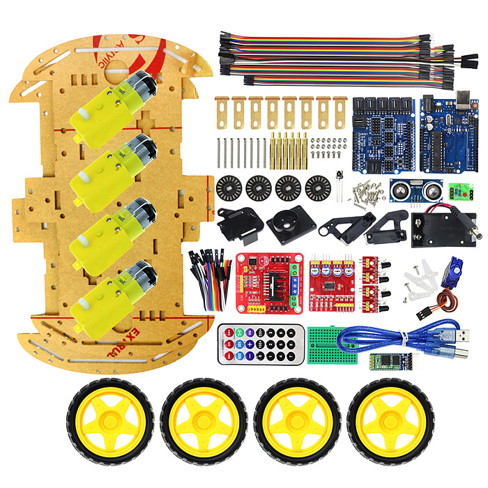 Multifunction Bluetooth Controlled Robot Smart Car Kits Tons of Published Free Codes 4WD UNO R3 Starter Kit for arduino Diy Kit