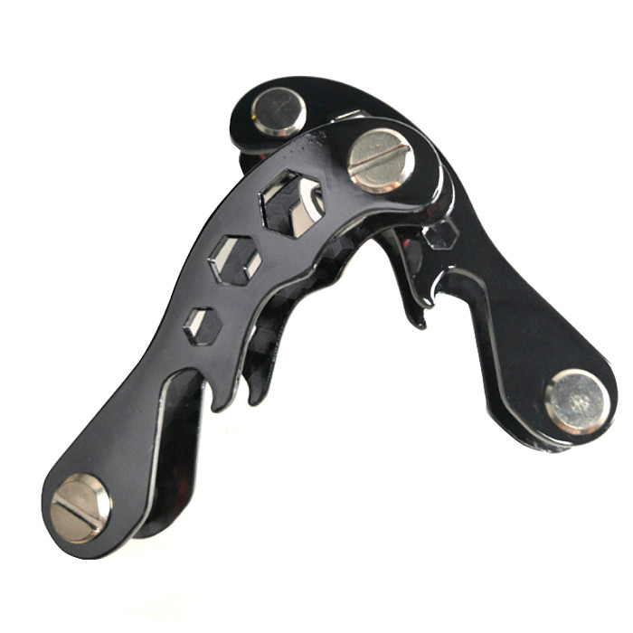 1x New Design Metal Keychain Wallets Men Key Holder Clip Keys Chain Organizer Bottle Opener Small Gadget Outdoor Camp Tools Kit