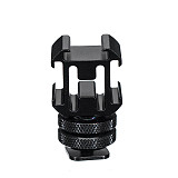 BGNING Live Mobile Phone Multi-machine Bracket 1/4 Double-layer Screw One for Three Hot Shoe Base Fill Light Microphone Monitor Multi-function Three Hot Shoe Bracket