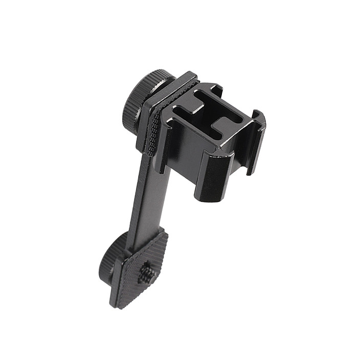 BGNING Stabilizer Adapter Microphone Hot Shoe Expansion Bracket Fill Light Microphone Fixing Bracket Camera Flash Three-head Hot Shoe Crossbar Bracket For Camera Stabilizer