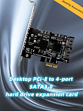 XT-XINTE 4Ports SATA 6G PCI Express Controller Card Multiplier PCI-e to SATA3.0 III Converter with Heatsink Expansion Adapter for SSD HDD