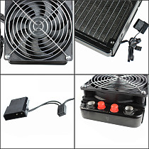 XT-XINTE Aluminum G1/4 240mm 2 Fans Radiator Computer Desktop CPU Water Cooling Aluminum Heat Liquid Cooler Thick 55mm Black