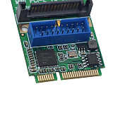 XT-XINTE Mini PCI-E to USB 3.0 Adapter Card MINI PCI Express to 19-Pin / 20pin USB3.0 Expansion Card 15pin SATA Power Port for Desktop PC
