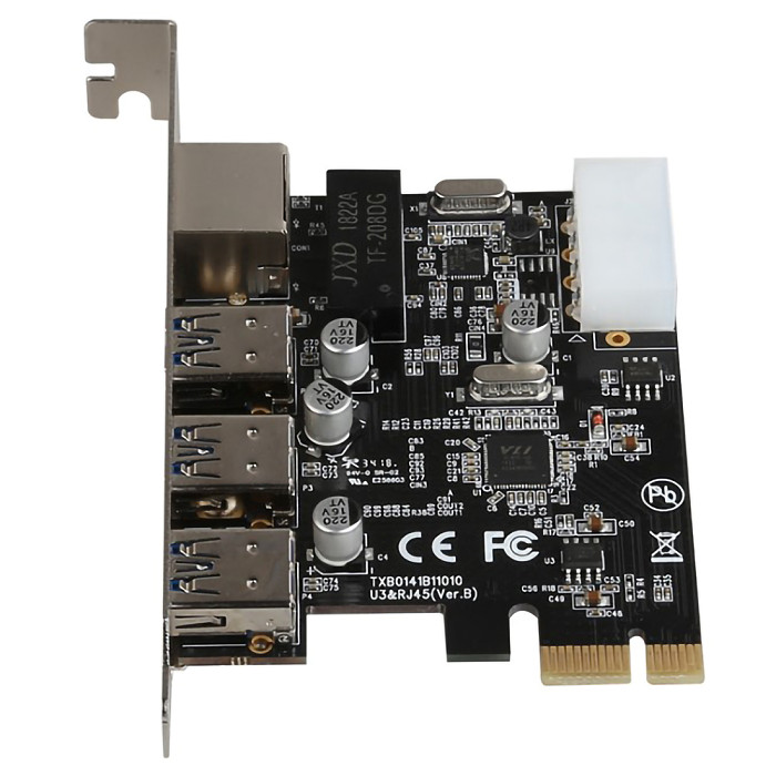 XT-XINTE PCI-E to External 3 Ports USB 3.0 HUB + RJ-45 Gigabit Ethernet Network Card 10/100/1000Mbps PCI Express USB3.0 LAN Adapter Combo