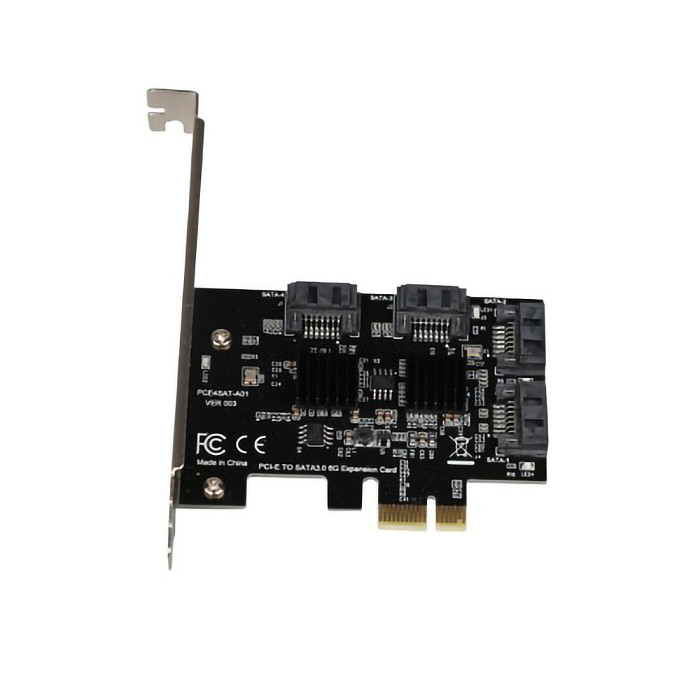 XT-XINTE 4Ports SATA 6G PCI Express Controller Card Multiplier PCI-e to SATA3.0 III Converter with Heatsink Expansion Adapter for SSD HDD