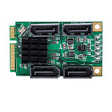 XT-XINTE 4 Ports SATA III 6Gbps Mini PCIE PCI-Express 88SE9215 Controller Card SATA 3.0 Mini PCI-E Hard Disk SSD Adapter Extension Card