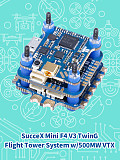 iFlight SucceX Mini F4 V3 TwinG Flight Tower System with 5.8G 500MW VTX SucceX 35A V3 Plus BLHeli_32 4-in-1 ESC 2-6S FC for DIY FPV Racing drone